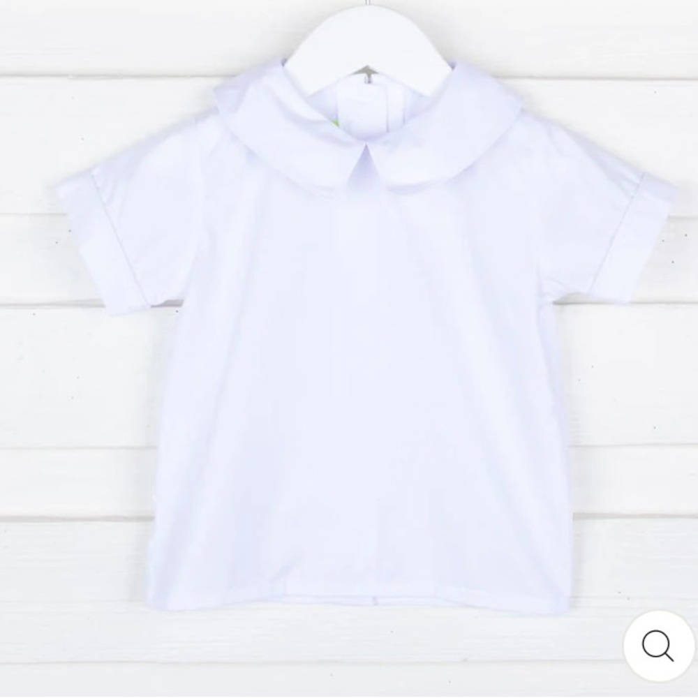 Baby Boys Peter Pan Collar Short Sleeve Under Shirt 6 Mos Smocked Auctions NWT